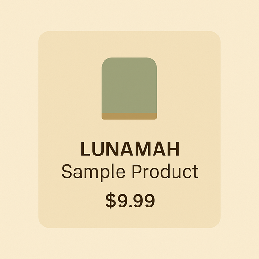 LUNAMAH Sample Product - minimalist demo image on beige background